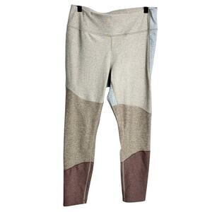 OUTDOOR VOICE BROWN BEIGE BLUE COLOR BLOCK RARE LEGGINGS SIZE LARGE